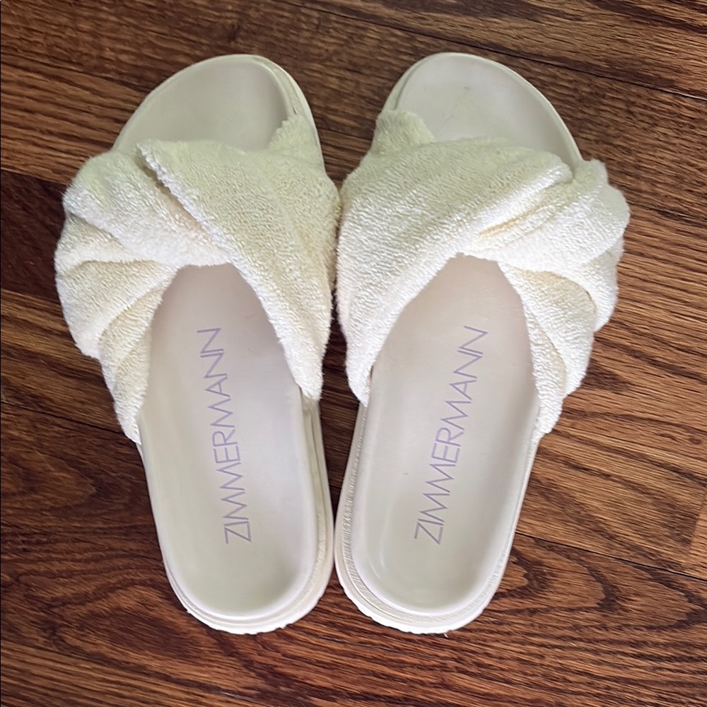 Zimmermann Cream french terry Slippers with Knot Detail-NFS do not buy reserved
